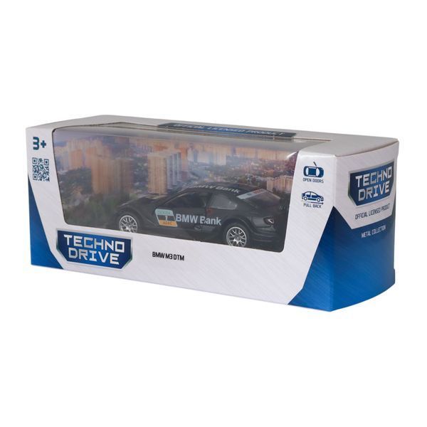 Металлическая машинка BMW M3 DTM TechnoDrive 1:42 чёрная 250257Bl фото