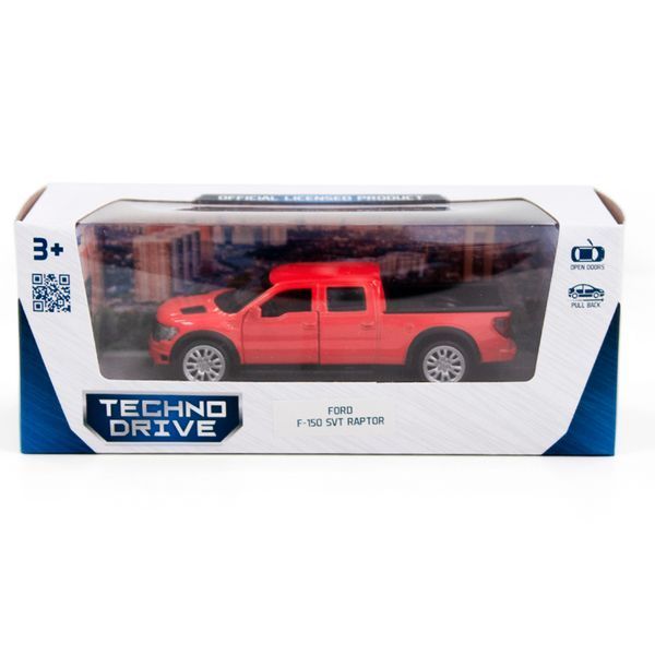 Автомодель FORD F-150 SVT Raptor TechnoDrive оранжевая 250262 фото