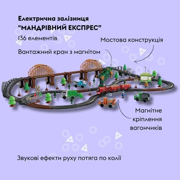 Игрушечная железная дорога OTAMANKO Странствующий экспресс, 125 деталей, зелёная 532.04.07 фото