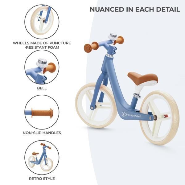 Біговел Kinderkraft Fly Plus двоколісний 30 см блакитний KRFLPL00BLU0000 фото