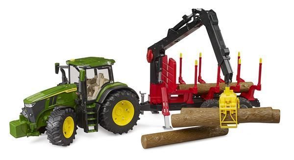 Іграшковий трактор Bruder John Deere 7R 350 з причепом і маніпулятором, 1:16 03154 фото