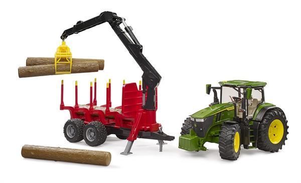 Іграшковий трактор Bruder John Deere 7R 350 з причепом і маніпулятором, 1:16 03154 фото