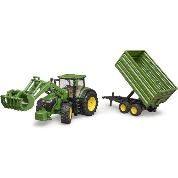 Іграшковий трактор Bruder John Deere 7R 350 з причепом, 1:16 03155 фото