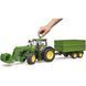 Іграшковий трактор Bruder John Deere 7R 350 з причепом, 1:16 03155 фото 1