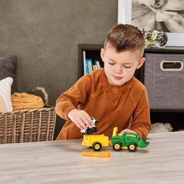 Конструктор с инструментами John Deere Kids Трактор с ковшом и прицепом 47209 фото