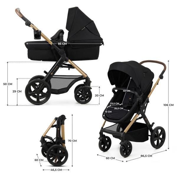 Детская коляска 3 в 1 Kinderkraft Moov 2 Pure Black KSMOOV02BLKEV00 фото