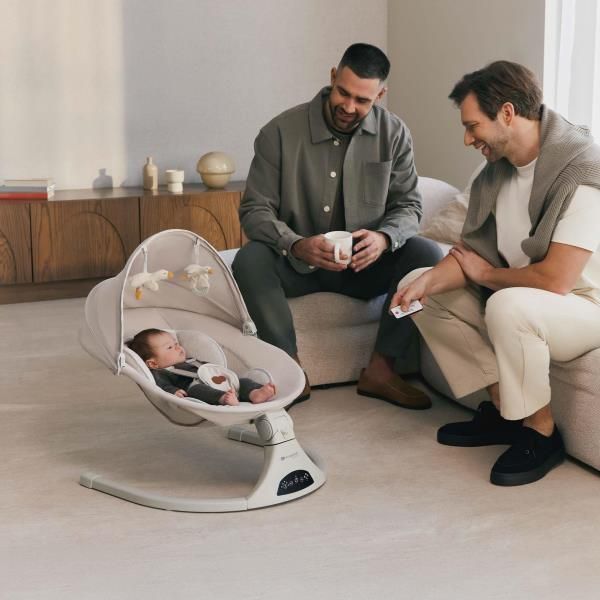 Кресло-качалка Kinderkraft Tulsy электронное бежевое KBTULS00BEG0000 фото
