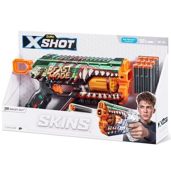 Бластер X-Shot Skins Griefer Beast Out, 12 патронів 36561A фото