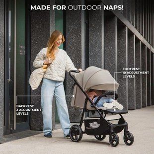 Прогулочная коляска Kinderkraft Trig 3 бежевая KSTRIG03BEG0000 фото