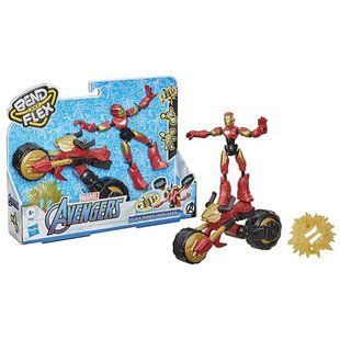 Фигурка 2 в 1 Hasbro Bend and Flex Мстители Железный человек на мотоцикле F0244 фото