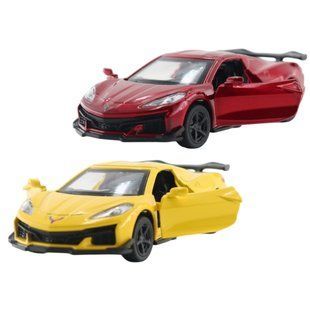 Автомодель Chevrolet Corvette C8 Z06 2024 TechnoDrive 1:40 жёлтая/красная 250310 фото