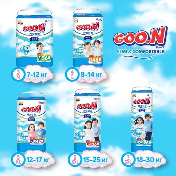 Трусики-подгузники Goo.N Slim & Comfortable 3 (M), 7&ndash;12 кг, 56 шт. 21001091 фото