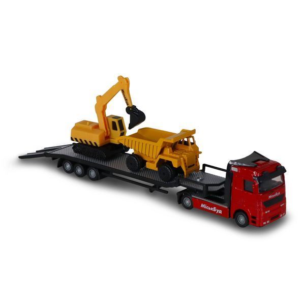 Ігровий набір TechnoDrive Автоперевізник з самоскидом та екскаватором, 1:60 541757.270 фото