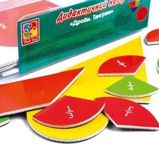 Магнитный обучающий набор Vladi Toys Дроби и танграм VT5555-03 фото