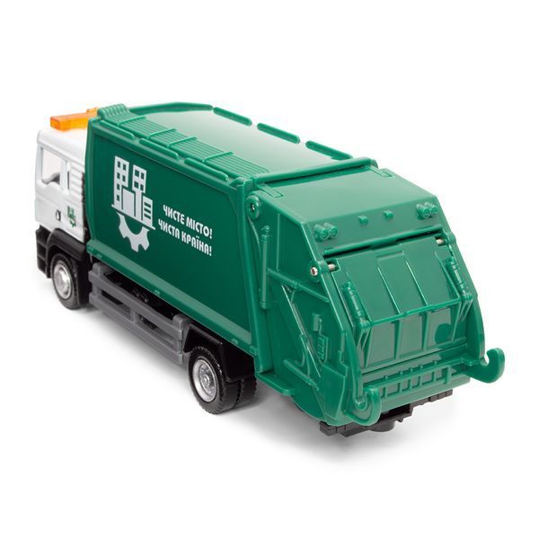 Мусоровоз TechnoDrive MAN с контейнером и дорожными знаками, 1:64 250431U фото