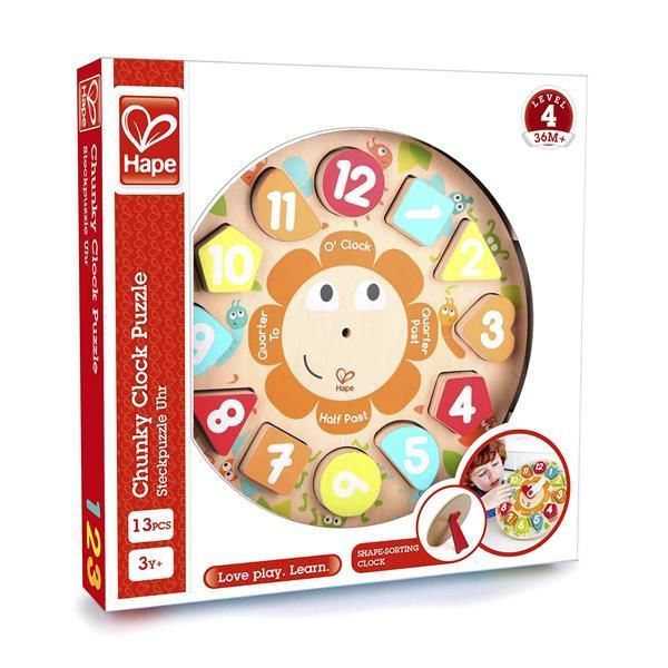 Дерев'яний пазл-сортер Hape Годинник E1622 фото
