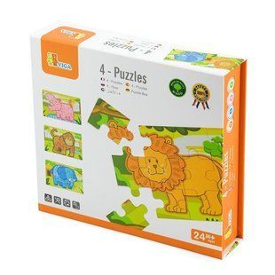 Дерев&rsquo;яний пазл Viga Toys Джунглі 4 в 1, 48 елементів 50068 фото
