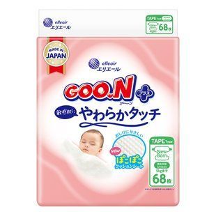 Подгузники Goo.N Plus для новорожденных размер NB, до 5 кг, 68 шт. 21001495 фото