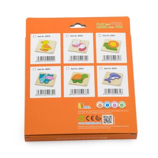 Деревянный пазл Viga Toys Рыбка, 3 элемента 59934 фото