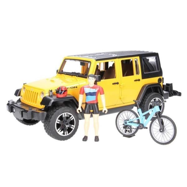 Іграшковий джип Bruder Jeep Rubicon з фігуркою велосипедиста, 1:16 02543 фото