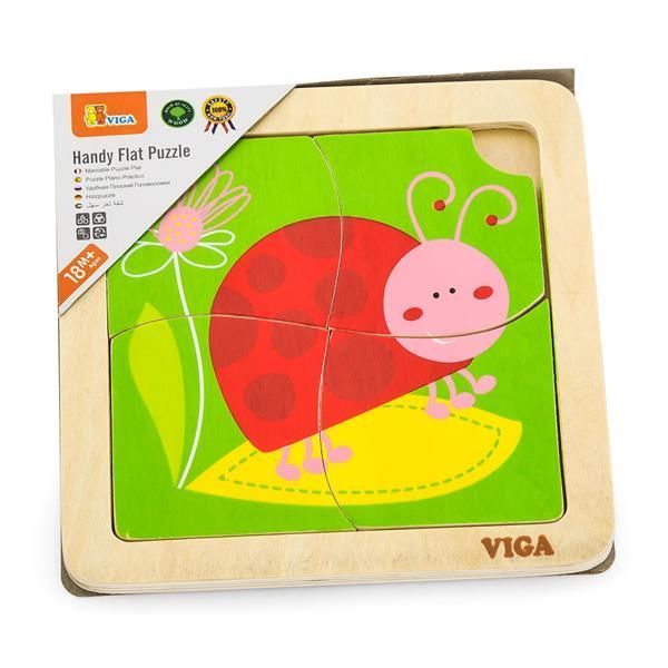 Деревянный пазл Viga Toys Божья коровка, 4 элемента 50140 фото