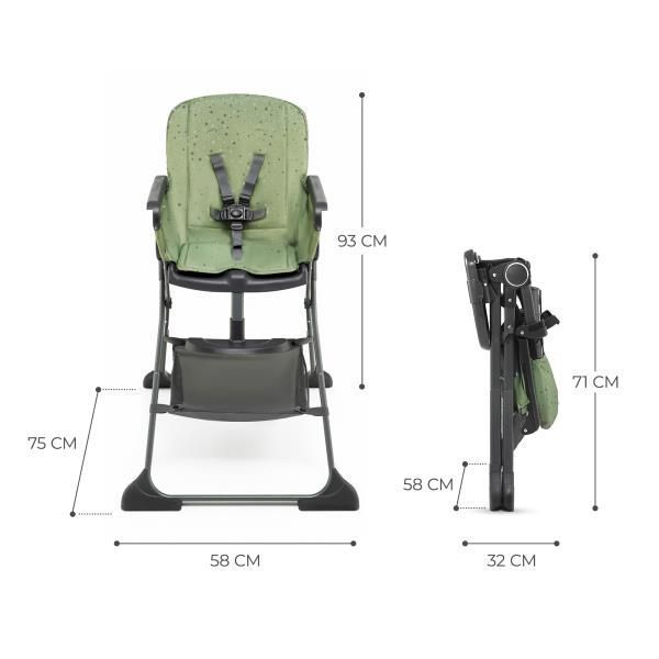 Стульчик для кормления Kinderkraft Foldee зелёный KHFOLD00GRE0000 фото