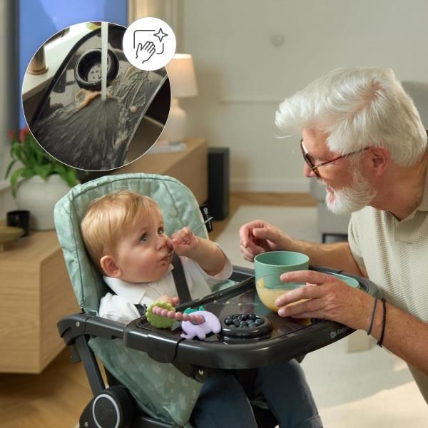 Складной стульчик для кормления Kinderkraft Foldee темно-зелёный KHFOLD00GRE000N фото