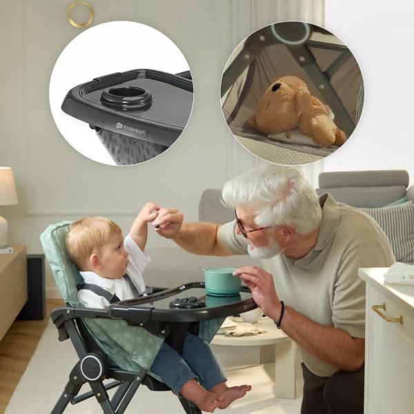 Стільчик для годування Kinderkraft FOLDEE складаний сірий KHFOLD00GRY000N фото